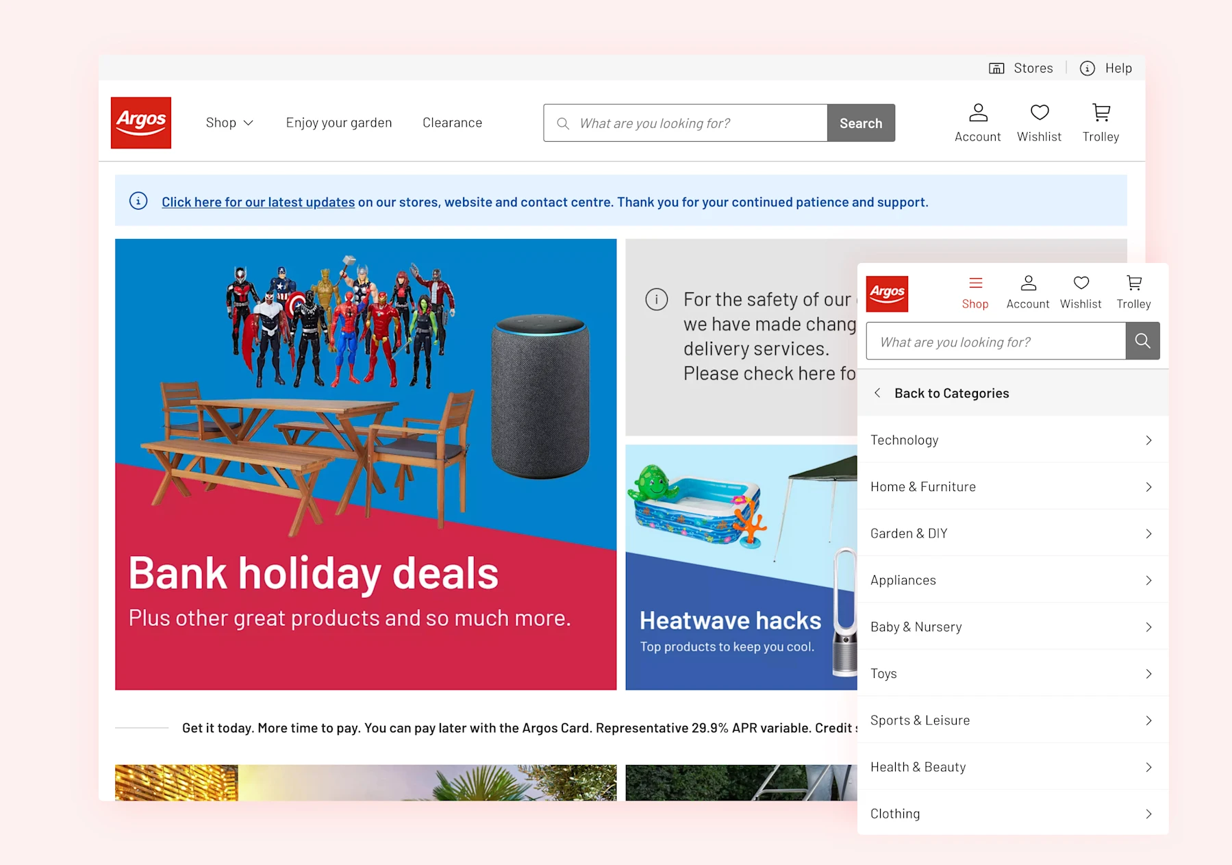Screenshot of Retail search & browse project